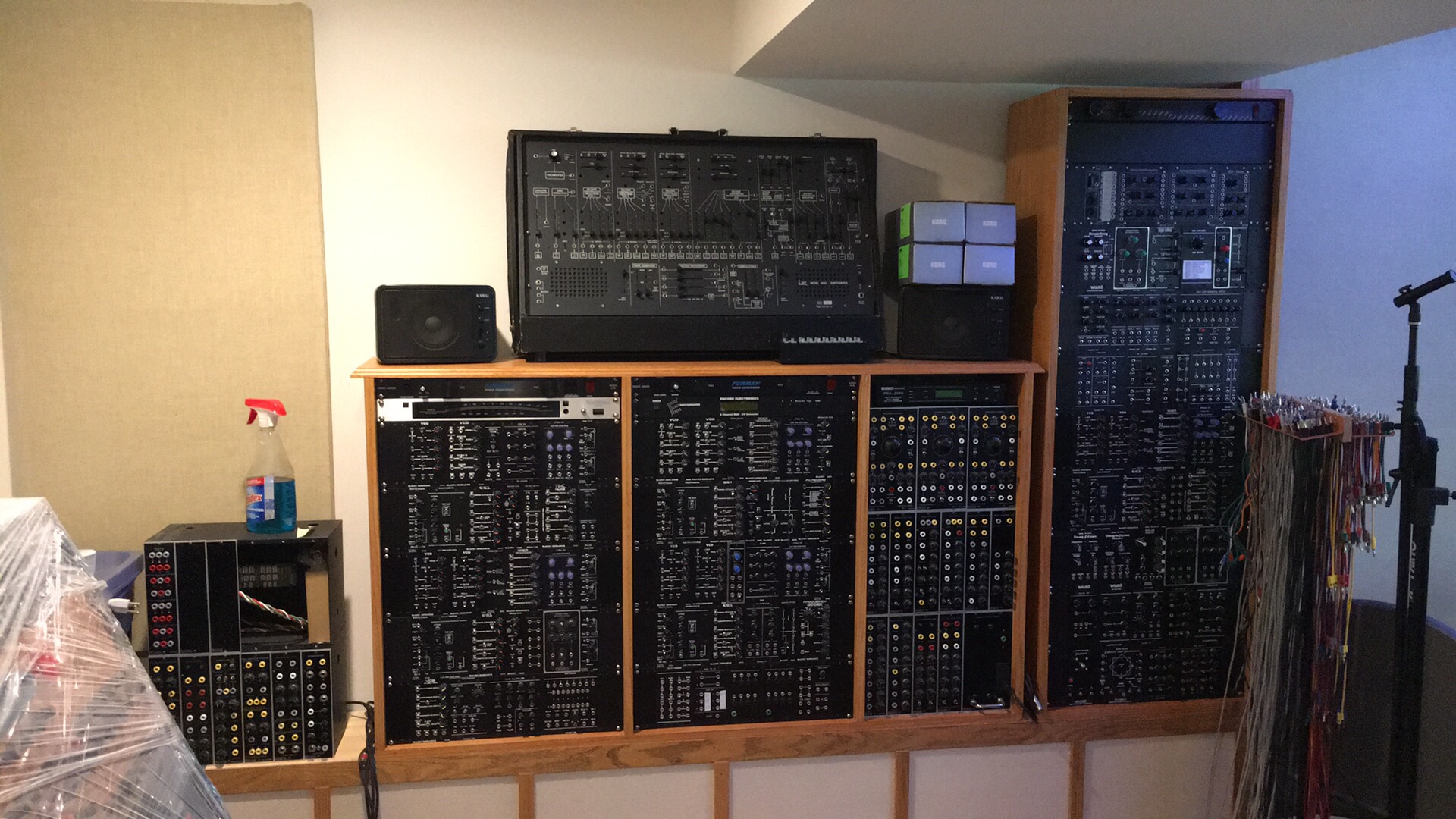 The modular synthesizer took over 14 years to assemble. It includes over 100 modules from Blacet, Modcan, Paia, Doepfer, Metalbox, and several of my own creation.